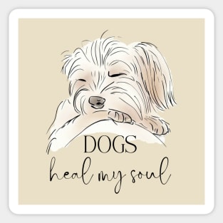 DOGS Heal my Soul - Maltese Sticker